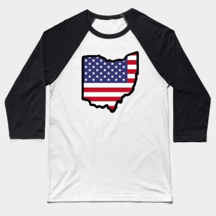 USA AMERICA Ohio Flag Baseball T-Shirt